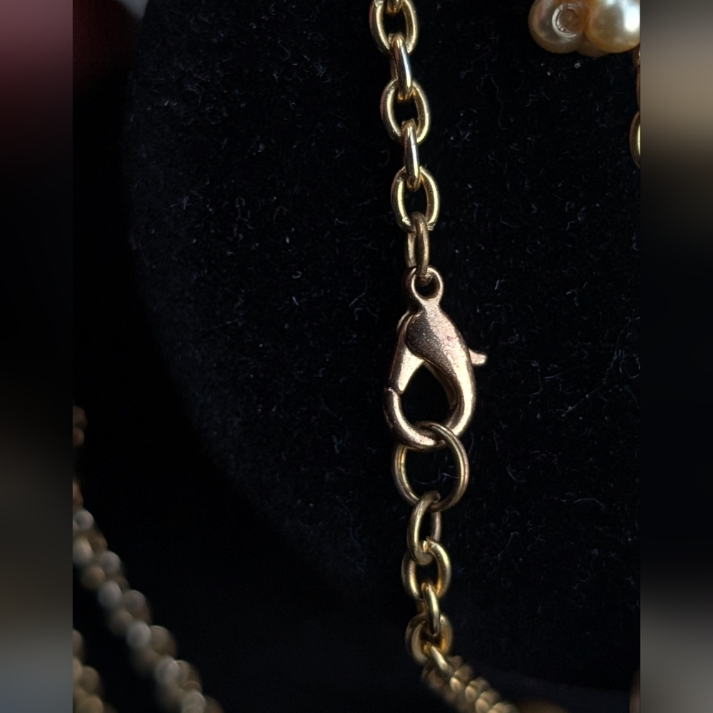 Elegant Vintage Gold and Pearl Necklace‎ - Picture 7 of 7